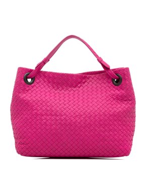 Bottega Veneta Hot Pink Intrecciato Bella Tote