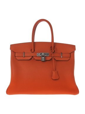 Hermes Orange Togo Leather Birkin 35 PHW