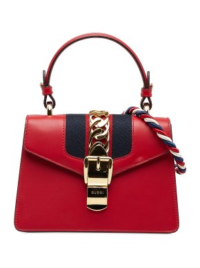 Gucci Red Leather Mini Sylvie Satchel