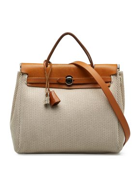 Hermes Beige Toile Herbag 31