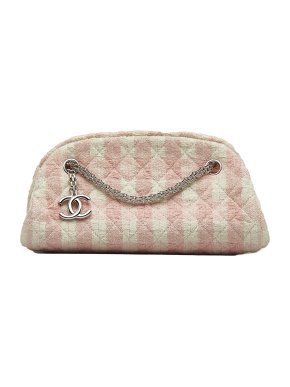 Chanel Pink and Cream  Tweed Just Mademoiselle Bowler Bag