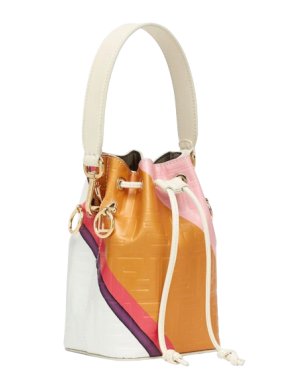 Fendi FF Embossed Striped Mini Mon Tresor Bucket Bag