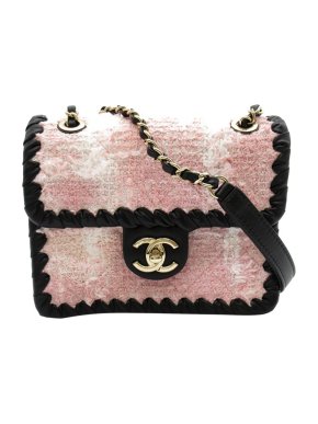 Chanel Classic Mini Braided Tweed Single Flap Bag