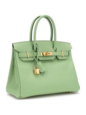 Hermes Vert Criquet Epsom Leather Birkin 30 GHW