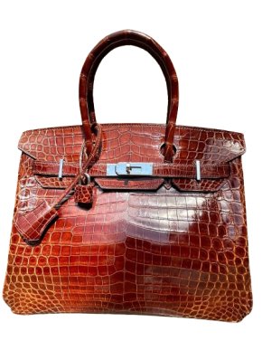 Hermes Brown Niloticus Crocodile Lisse Birkin 30 PHW