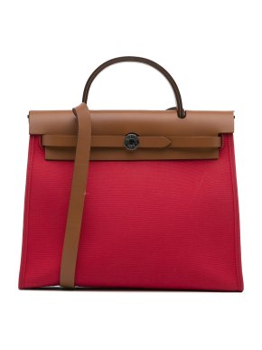 Hermes Red Toile Herbag Zip 31