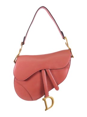 Dior Red Leather Mini Saddle Bag