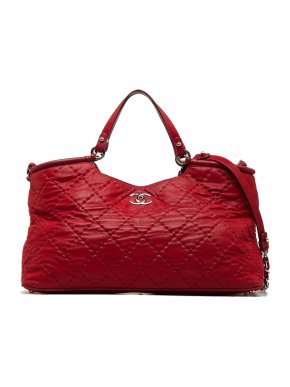 Chanel Red Wild Stitch Lambskin Leather Bag