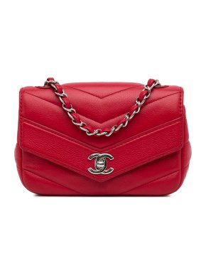 Chanel Mini Caviar Chevron Data Center Envelope Flap Bag