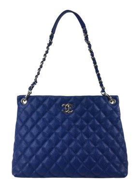Chanel Blue Caviar Leather Tote Bag