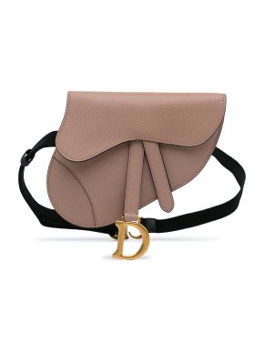 Dior Nude Leather Saddle Belt Bag