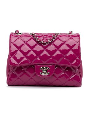 Chanel Pink Quilted Patent Leather CC  Crossbody Bag