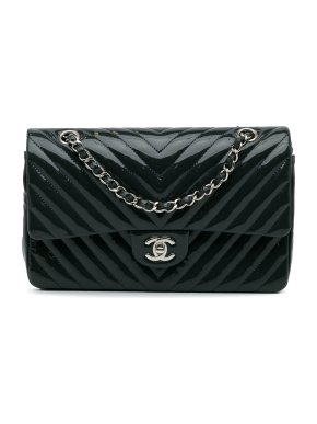 Chanel Medium Chevron Patent Double Flap