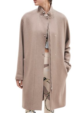 Hermes Medor Button Cashmere Etoupe Coat
