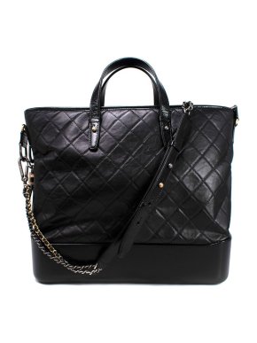 Chanel Black Quilted Calfskin Gabrielle Shopping Tote