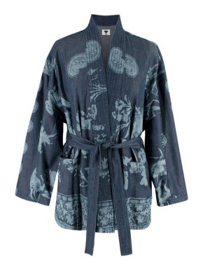 Dior Runway Blue Denim Belted Palto Jacket