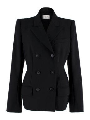 Sportmax Stretch-wool Double-breasted short blazer