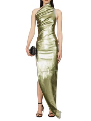 Rick Owens Athena metallic stretch-denim gown