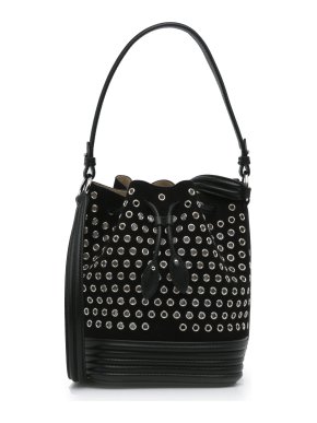 Alaia Black Mini Eyelet Bucket Bag