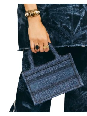 Dior Mini Denim Oblique Book Tote