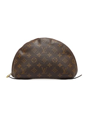 Louis Vuitton Brown Monogram Trousse Demi Ronde Cosmetic Pouch