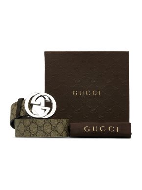 Gucci Brown Monogram GG Belt