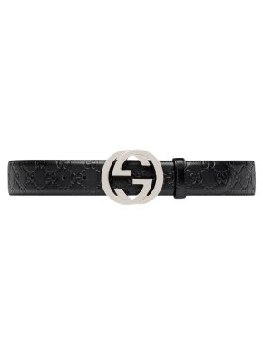 Gucci Black Leather Marmont Belt 95