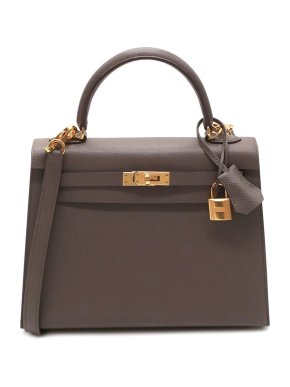 Hermes Etain Epsom Leather Kelly Sellier 25 GHW