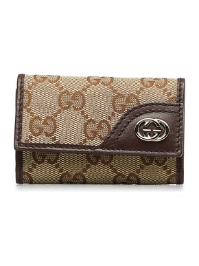 Gucci Brown Monogram GG Canvas Britt Key Holder