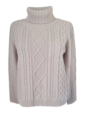 Max Mara Beige Cable Knit Wool Jumper