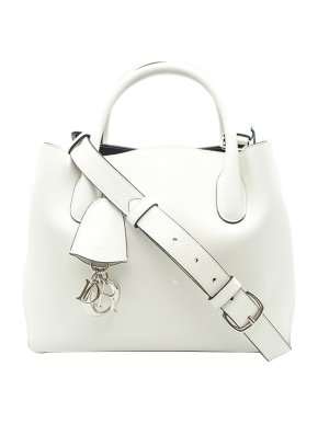 Dior White Leather Large Open Bar Tote
