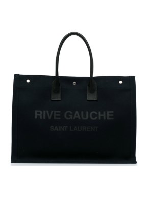 Saint Laurent Navy Blue Rive Gauche Tote Bag
