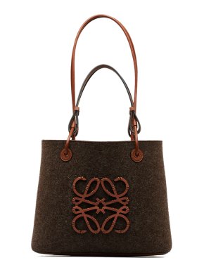Loewe Brown Anagram Felt Tote Bag