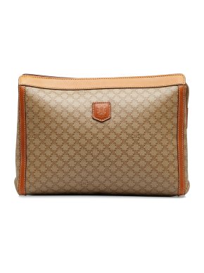Celine Brown Macadam Clutch Bag