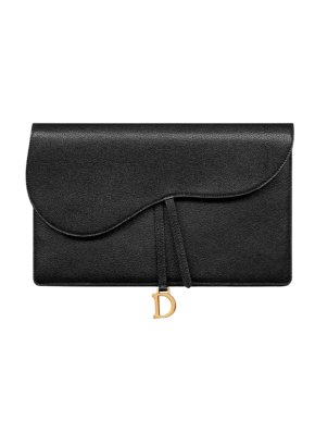 Dior Black Leather Saddle Pouch