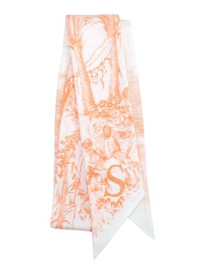 Christian Dior Orange ABCDior S "Soeur" Mitzah twilly Scarf