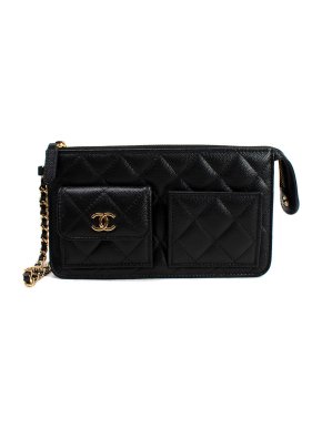 Chanel Black Quilted Leather Small Clutch Bag
