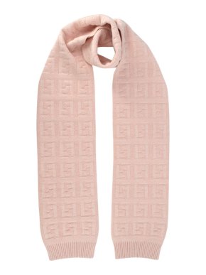 Fendi Light Pink Mohair Blend Monogram Scarf