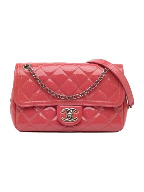 Chanel Pink Small Coco Shine Patent Leather Flap Bag