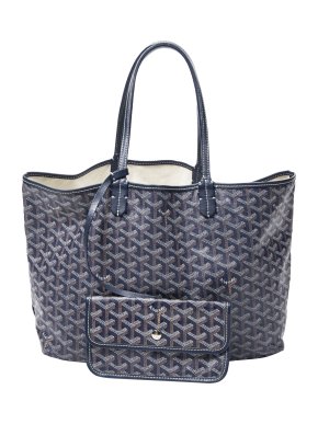 Goyard Blue Goyardine Saint Louis PM Shoulder Bag