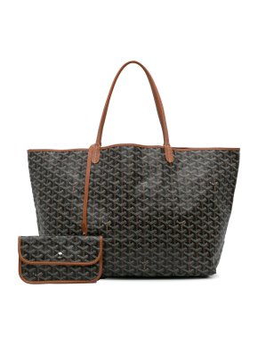 Goyardine Black Saint Louis GM Shopper Tote Bag