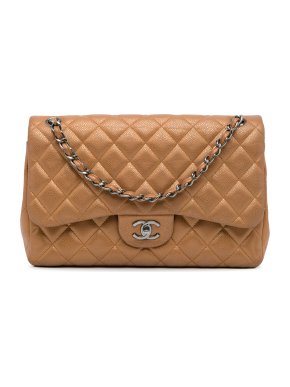 Chanel Bronze Caviar Leather Jumbo Double Flap Bag