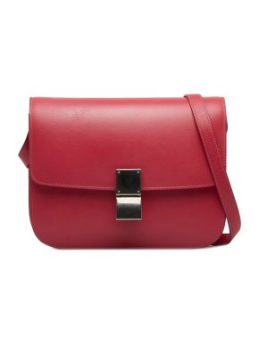 Celine Red Medium Classic Box Bag 1