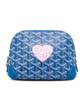 Goyard Blue Goyardine Vendome Cosmetic Pouch