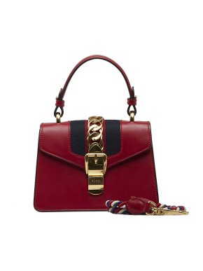 Gucci Red Mini Sylvie Top Handle Bag