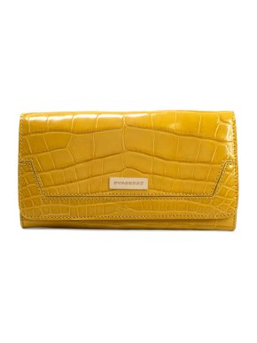 Burberry Yellow Alligator Zip-around Wallet