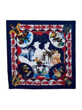 Hermes Blue  'Ferea De Sevilla' Silk Scarf