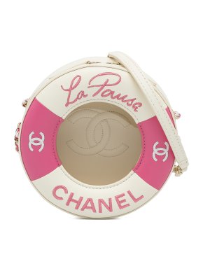 Chanel Pink and White La Pausa Coco Lifesaver Crossbody Bag