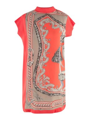 Hermes Orange Patterned Silk Sleeveless Tunic