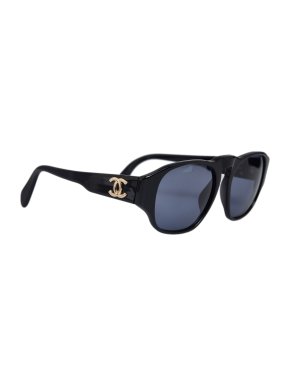 Chanel Black CC Detail Tinted Sunglasses
